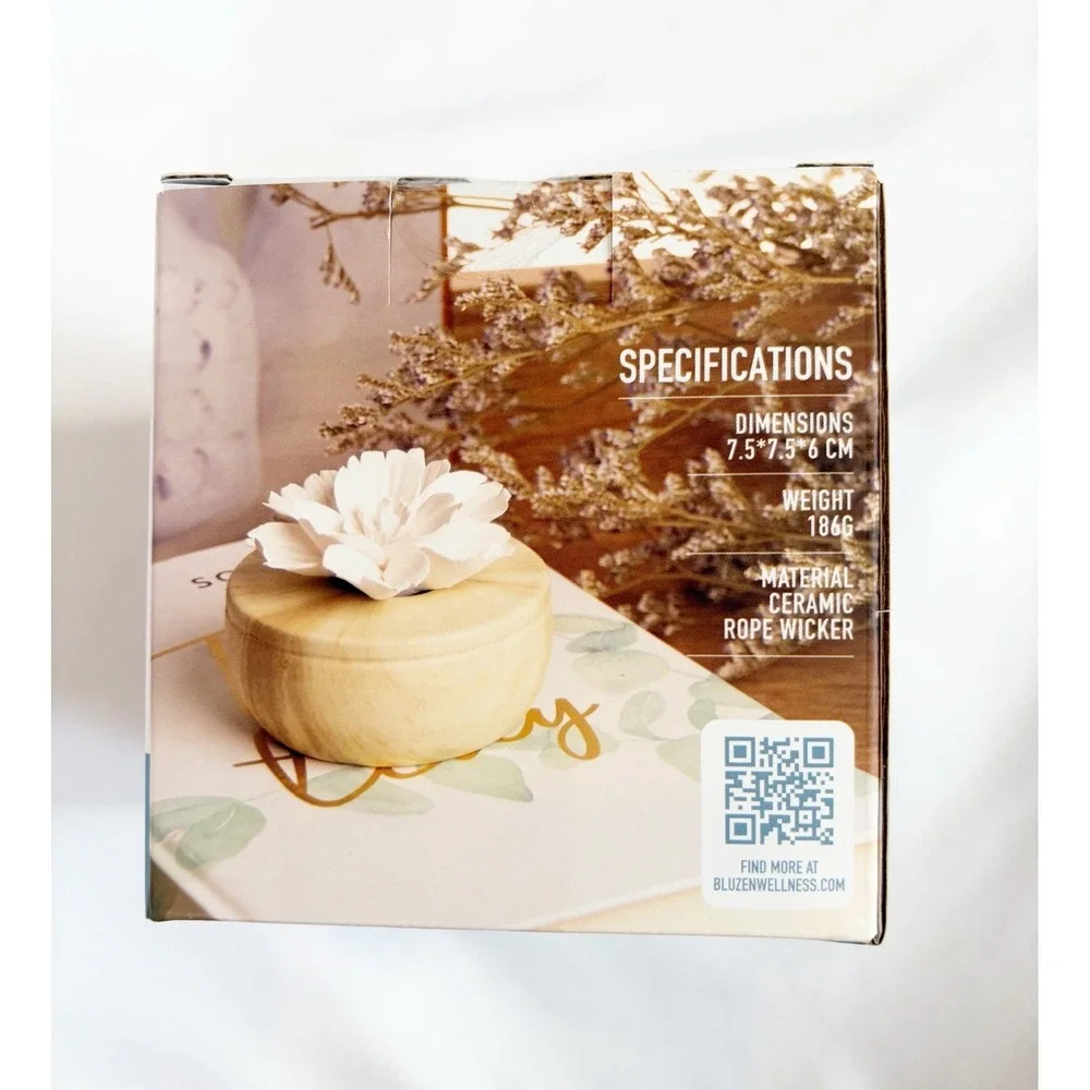 White Succulent Porcelain Passive Essential Oil Diffuser with 5ml  essential oil
